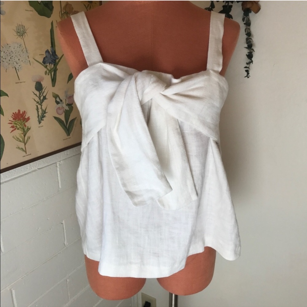 NWT Front Tie Linen Tank Top Anthropologie Maeve